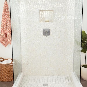 Premier Accents White and Gray 9 in. x 14 in. Marble Basket Weave Mosaic Tile (8.2 sq. ft./Case)