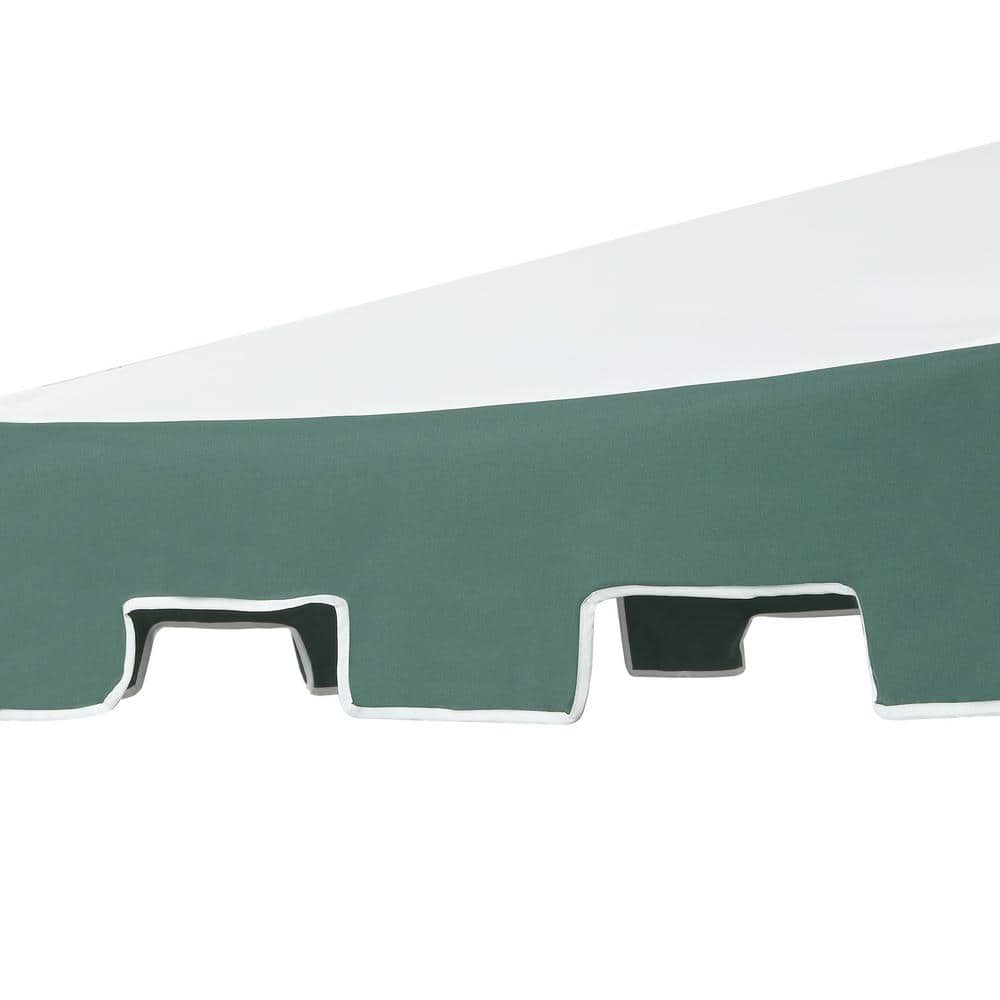 Baiona 9 ft. White and Green Aluminum Patio Umbrella with Auto-Tilt