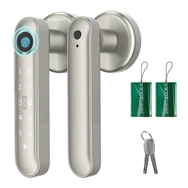 5 in 1 Smart Biometric Fingerprint Door Knob with Passcode Numeric Keypad and IC Card and App Lock in Golden