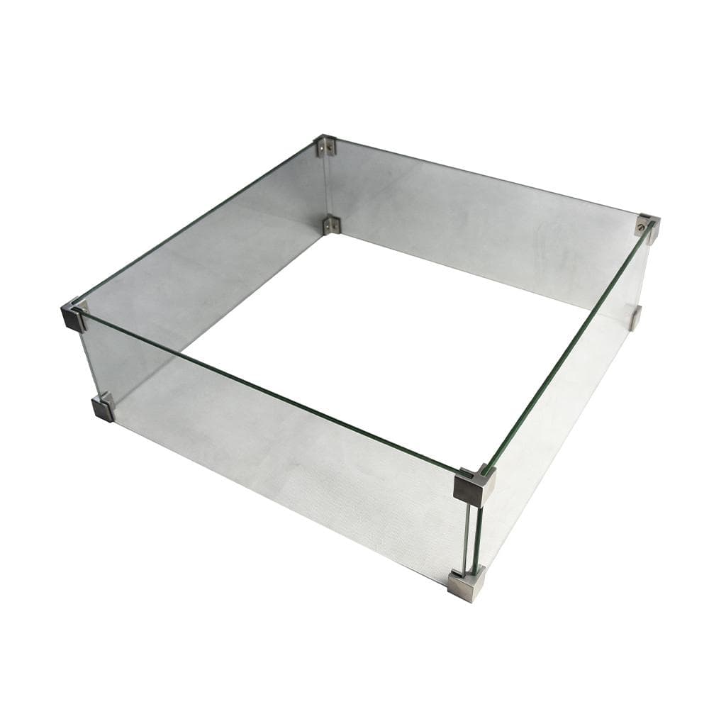 Manhattan 22 in. x 7 in. Square Tempered Glass Outdoor Fire Pit Table Wind Screen with Stainless Steel Attachment Clips price history on PriceWatchPro