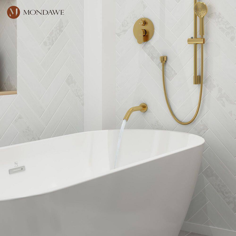Brushed Gold Dual Shower System with Adjustable Handheld