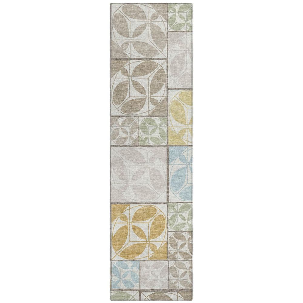 Chantille Machine Washable Indoor/Outdoor Abstract ACN2626 Ivory 2 ft. x 7 ft. Runner Rug price history on PriceWatchPro