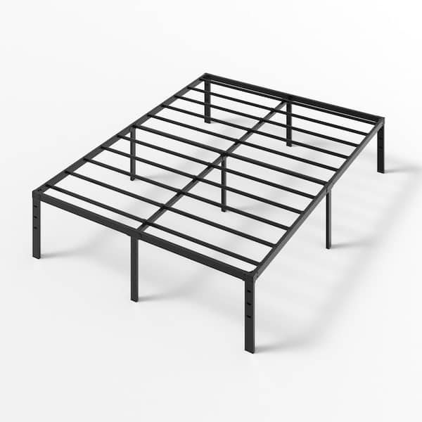 14 in. Black Metal Frame Queen Platform Bed No Box Spring Needed