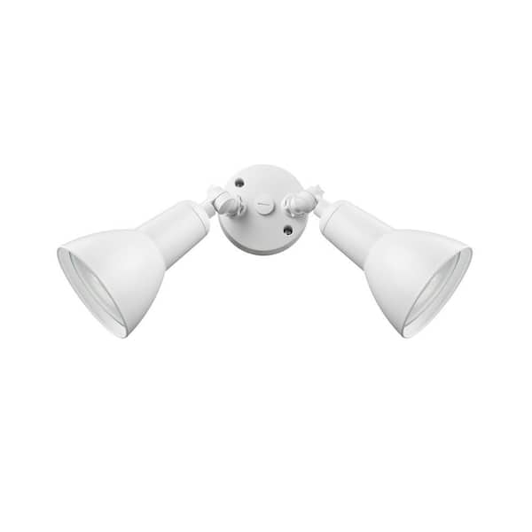 3000 Lumen Low Voltage Matte White Hardwired Outdoor Security Flood Light with Adjustable Lamp Head (1-Pack)