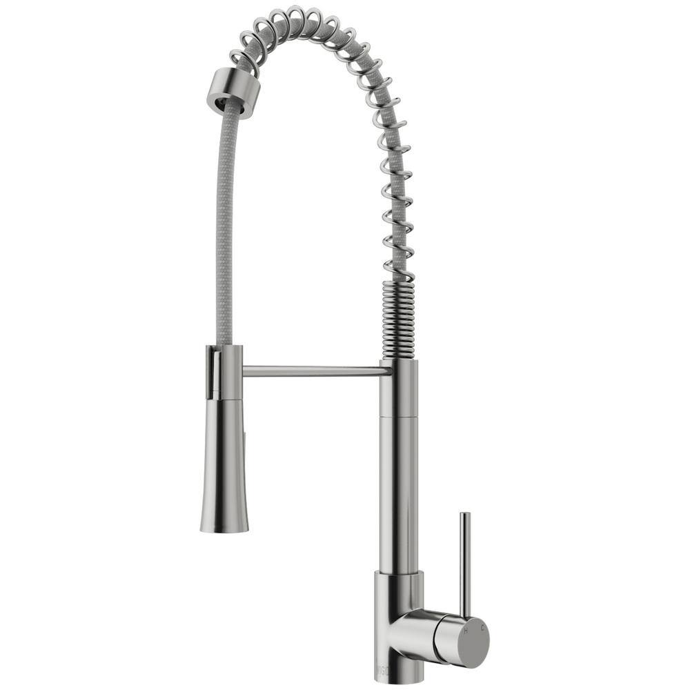 Stainless Steel Modern Pull-Down Kitchen Faucet with Brass Handle