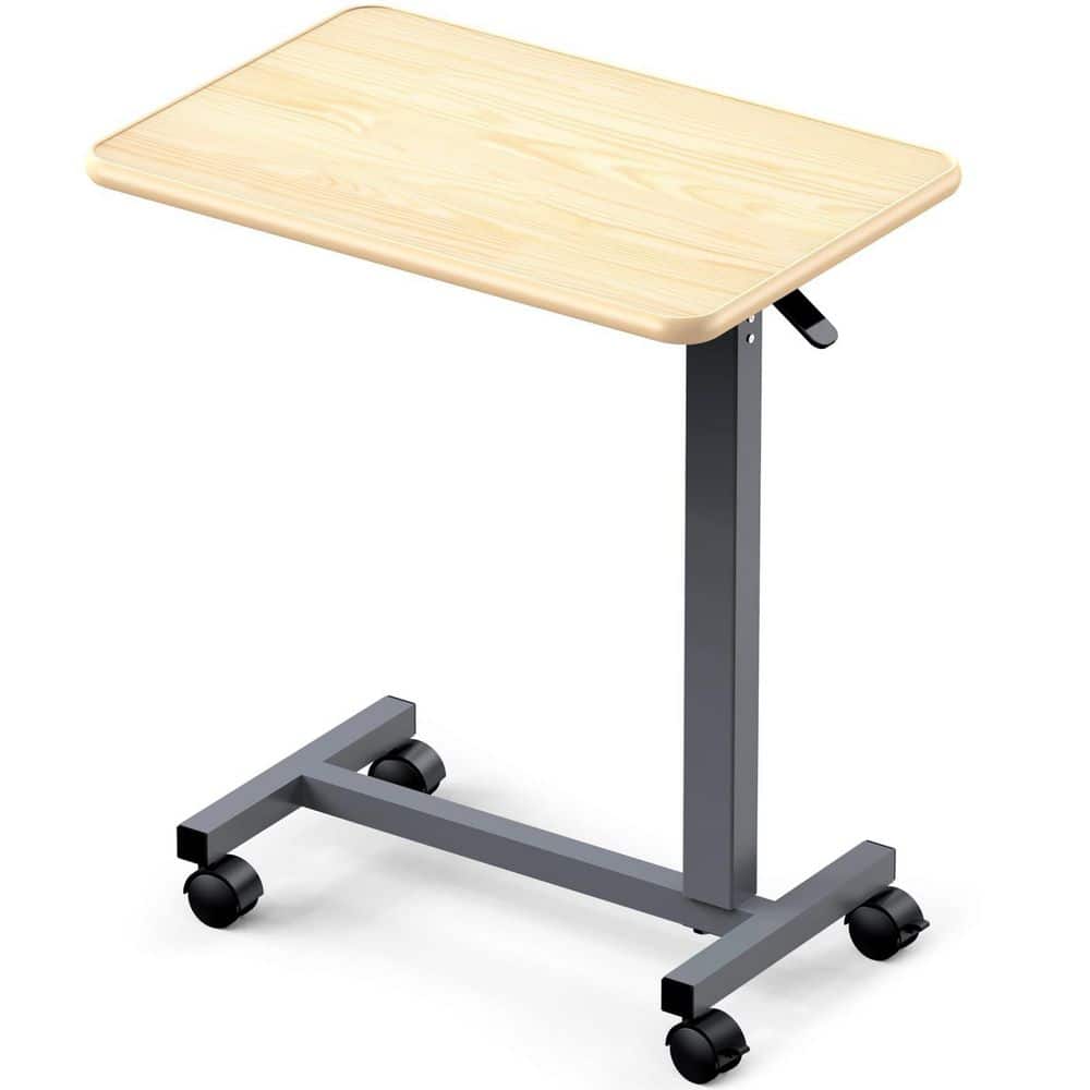 Adjustable Overbed Table in Maple with Wheels and Pneumatic Height Adjustment, Bed Tray for Hospital and Home price history on PriceWatchPro