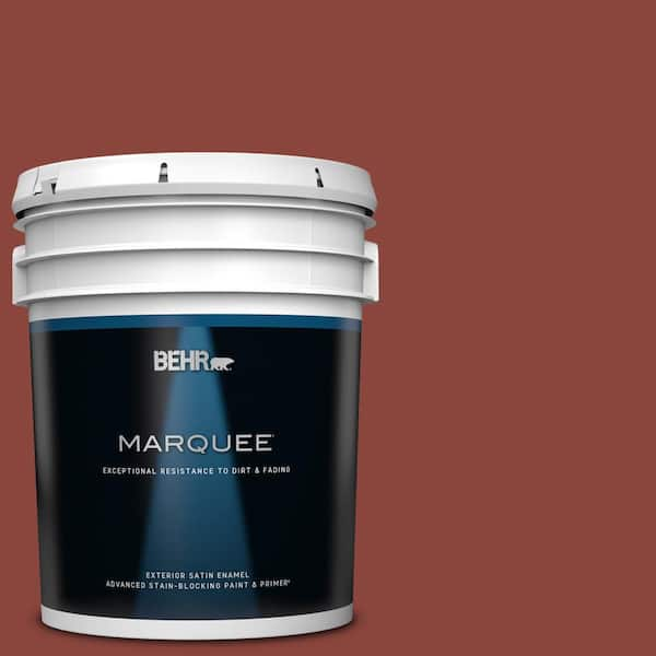 BEHR MARQUEE 5 gal. #ECC-46-3 Red Hawk Satin Enamel Exterior Paint & Primer