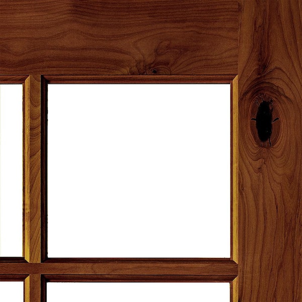 DIY RTA KIT 36in.x80in. Alder RightHand/Inswing 10-Lite Clear Glass Red Chestnut Stain Wood Ready To Assemble Front Door