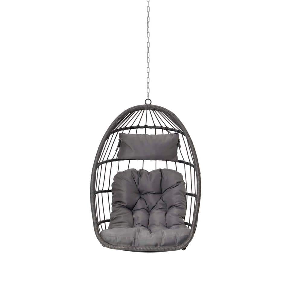 Outdoor Garden Egg Swing Chair Hanging Chair, Wicker Foldable Comfy Patio S