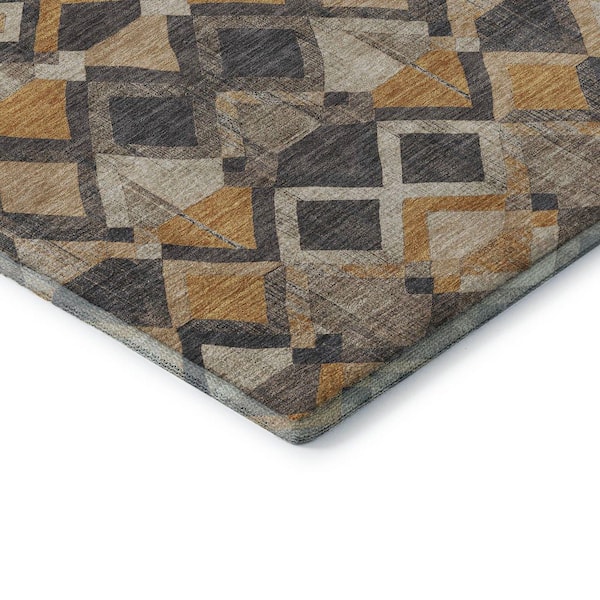 Mayfield Premium Machine Washable Abstract AMF1308 Wheat 2 ft. x 3 ft. Area Rug