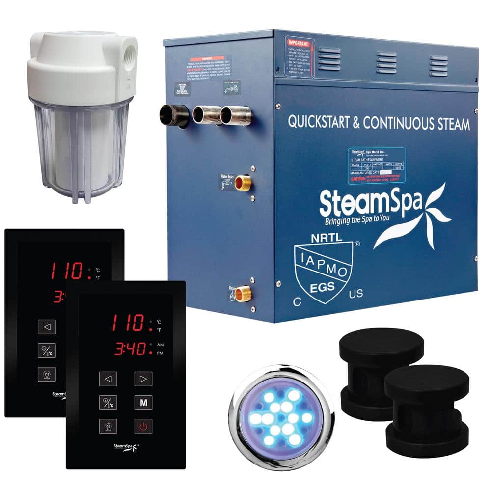 Royal Series 12kW Steam Bath Generator Package with Continuous Steam and Quick Start Technology in Matte Black price history on PriceWatchPro