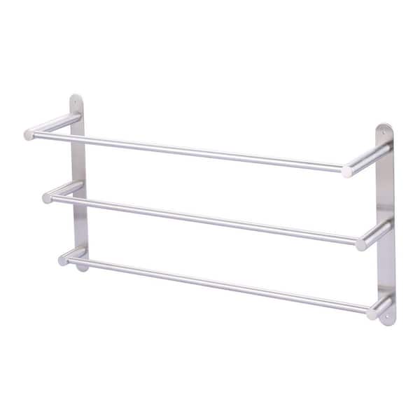 24 in. Wall Mounted Triple Towel Bar in Brushed Nickel