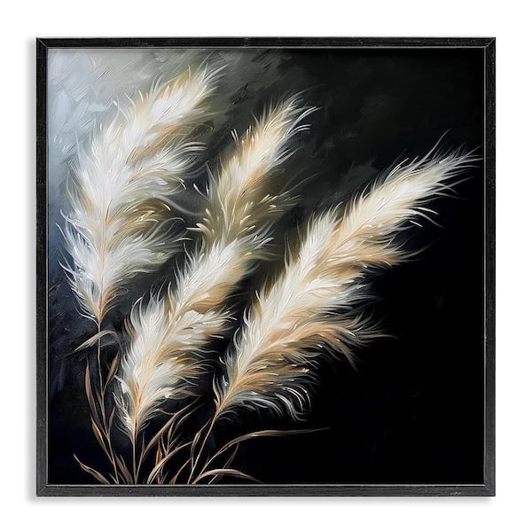 Stupell Industries Wispy Wheat Stalks by Raymond Powers Black Framed Nature Giclee Art Print 12 in. x 12 in.