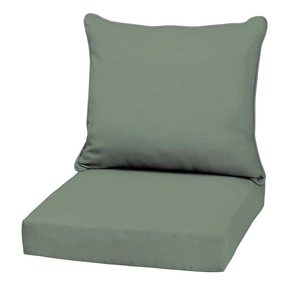 22 in. x 24 in. Earth Fiber 2-Piece Deep Seating Outdoor Lounge Chair Cushion, Sage Green price history on PriceWatchPro