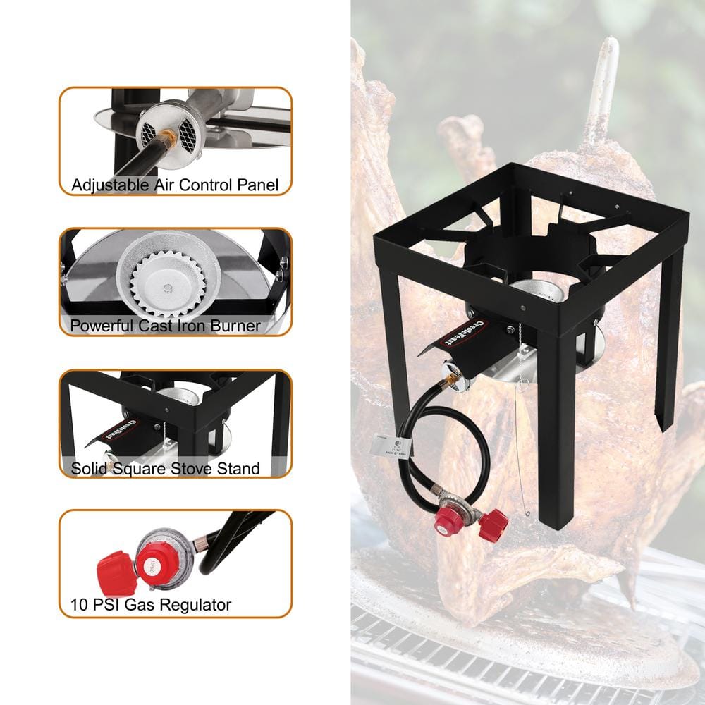30 Qt Silver Aluminum Outdoor Turkey Fryer Kit with Accessories