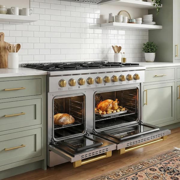 JANSKA Professional 48 in. Freestanding Dual Fuel Range, 8-Burners