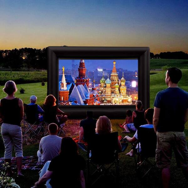 FUFU&GAGA 14 ft. Outdoor Inflatable Blow up Mega Movie Projector 