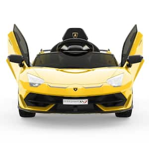 Ride on Car for Kids 12V Licensed Lamborghini Electric Vehicles Battery Powered Sports Car with Control, Yellow