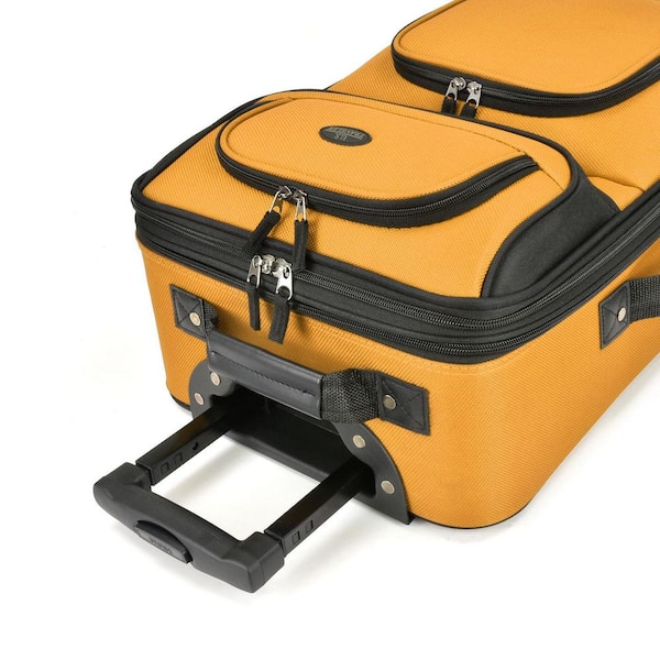 U.S. Traveler Rio 2-Piece Mustard Expandable Carry-On Luggage Set