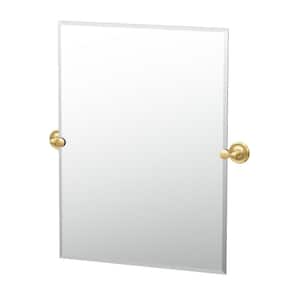 Designer II 24 in. x 32 in. H Single Frameless Rectangle Mirror in Brushed Brass