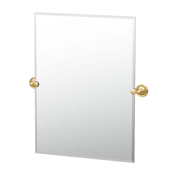 Gatco Designer II 24 in. x 32 in. H Single Frameless Rectangle Mirror in Brushed Brass