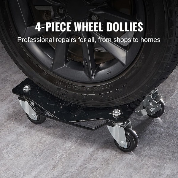 Wheel Dolly, 6000 lbs. Car Moving Dolly, Wheel Dolly Car Tire Stake Set of 4 Pieces, Heavy-duty Car Tire Dolly Cart