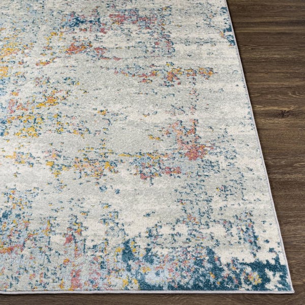 Yamikani Aqua/Coral 5 ft. x 7 ft. Indoor Area Rug