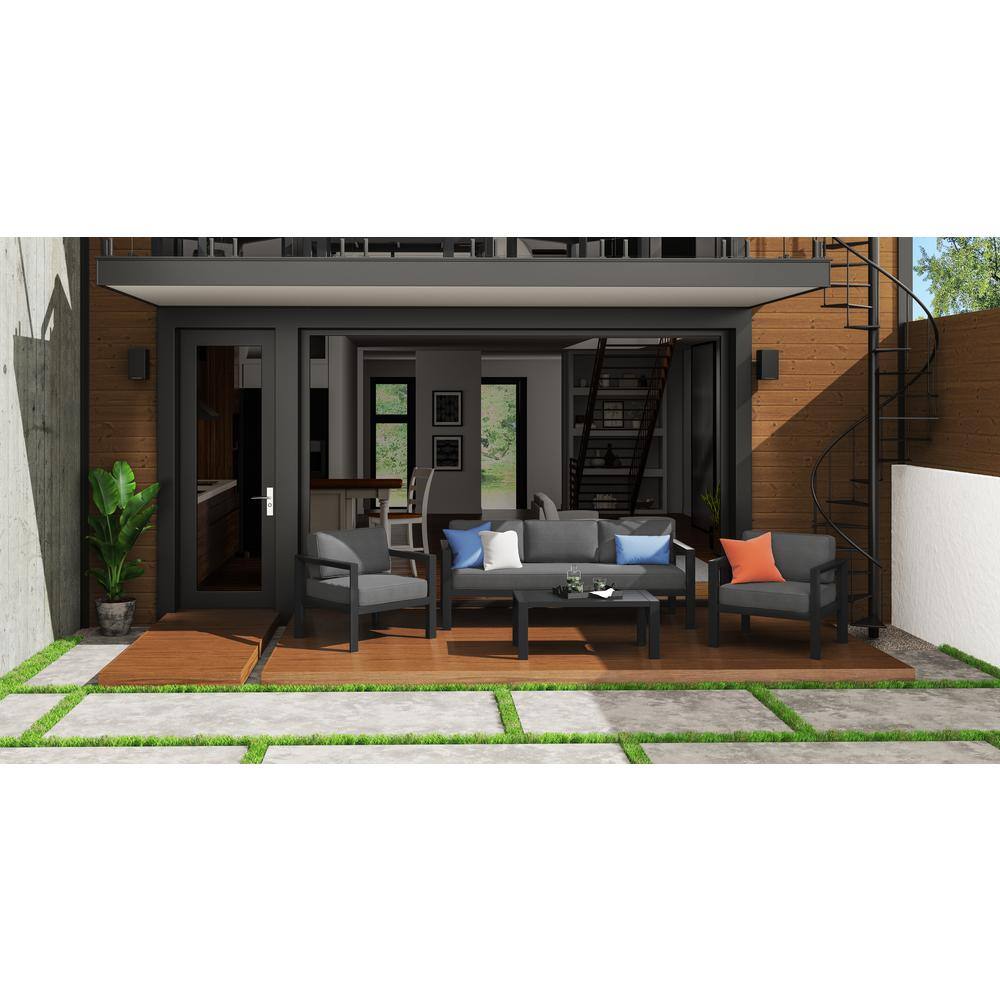 Grayton Gray Aluminum 5-Person Outdoor Sofa Set
