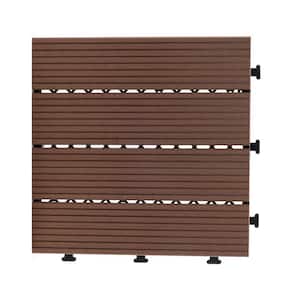 1 ft. x 1 ft. Composite Deck Tile in Brown (9-Piece)