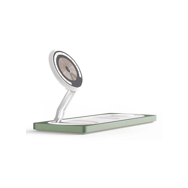 EKIEUDL Elegant 3 in 1-Sprout Green Wireless Charging Station Wireless Charger for iPhone Smart Watch and Airpods