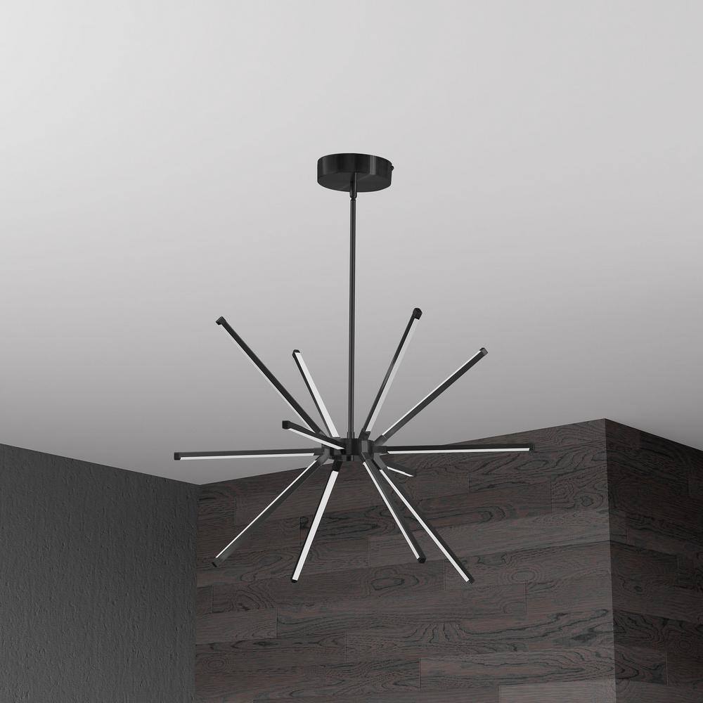 Array 12-Light Matte Black LED Sputnik Modern Chandelier