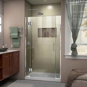 Unidoor-X 37 to 37.5 in. x 72 in. Frameless Hinged Shower Door in Chrome