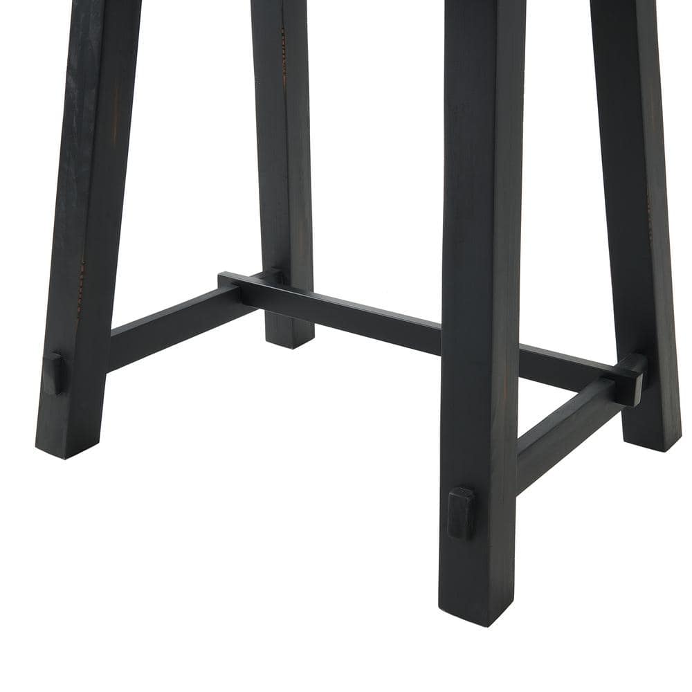 Adam 36" Black Solid Pine Wood Desk with Sawhorse Legs