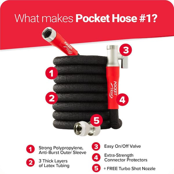 Silver Bullet 2.0 Expandable Garden Hose 3/4 in. x 50 ft. with Turbo Shot Nozzle