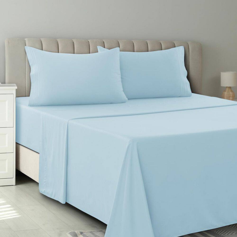 3-Piece Blue Solid Color Microfiber Twin XL Deep Pocket Sheet Set price history on PriceWatchPro