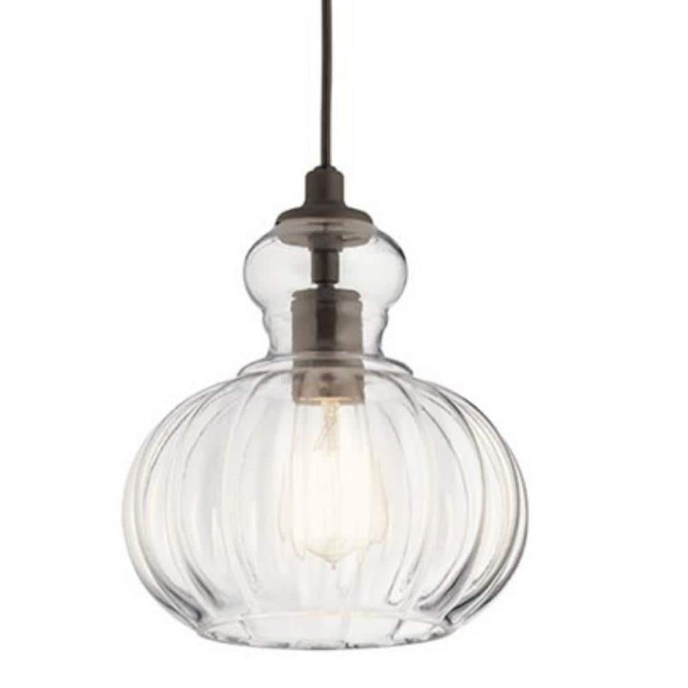 Olde Bronze Mini Pendant with Clear Glass Shade