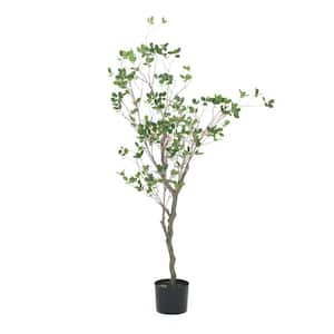 43.3 in. Artificial Fiddle Leaf Fig Plant in Black Plastic Pot