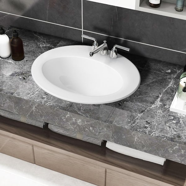 Maincraft Victorian 20 in. Above Sink BasinBasin in White Ceramic