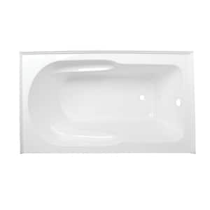 Aqua Eden Margaret 60 in. Acrylic Right-Hand Drain Rectangular Alcove Bathtub in White