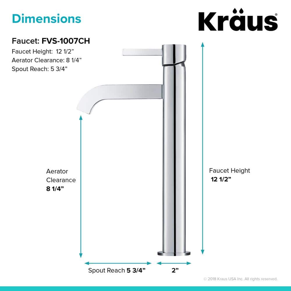 Sleek Satin Nickel Single Lever Vessel Faucet in Chrome