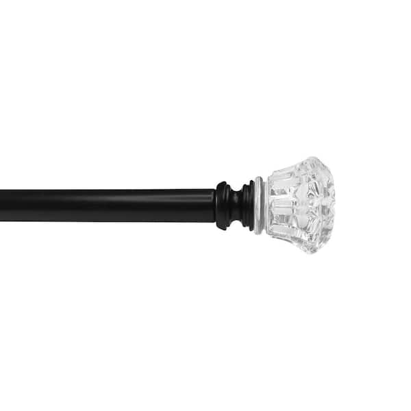 Versailles Home Fashions Sencillo 72 in. - 144 in. Adjustable Tulip Rod in Black