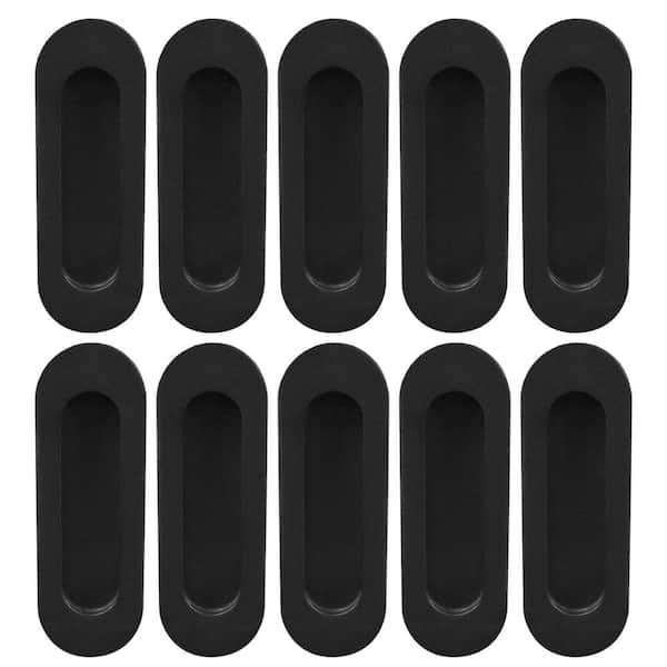 INOX FHIX 4-3/4 in. L Graphite Black Stainless Steel Round Edge Oblong Flush Cup Pull (10-Pack)
