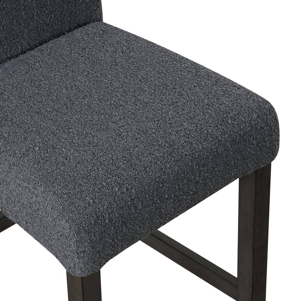 Gray Upholstered 5-Piece Counter Height Dining Set with Wood Table