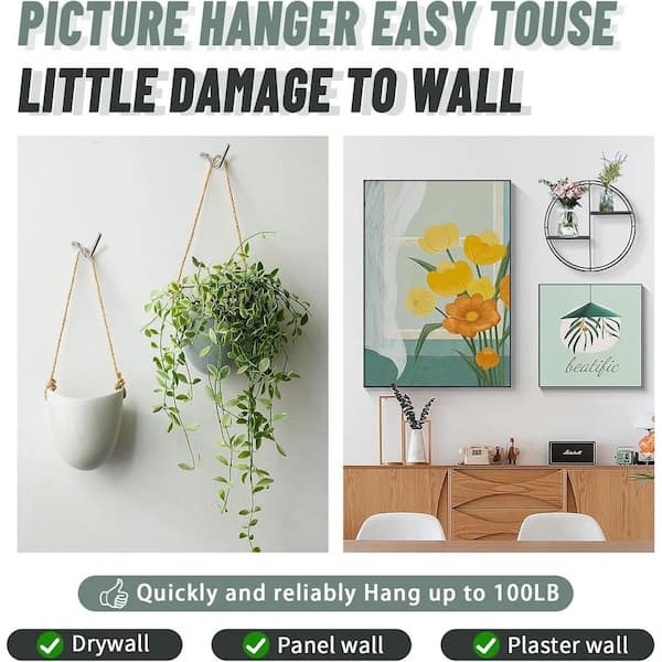 Adrinfly Picture Hanging Kit Super Hook Drywall Hooks for Art
