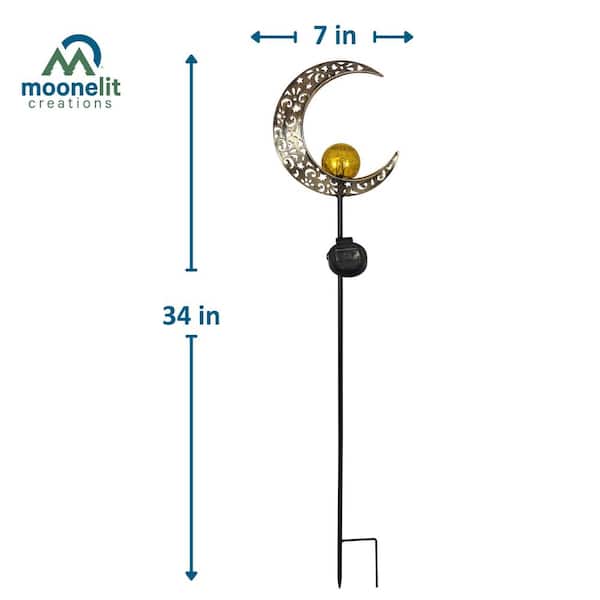 Moonelit Creations Solar LED Crescent Moon Garden Light MCSSMOON