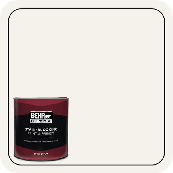 BEHR ULTRA 1 qt. Home Decorators Collection #HDC-MD-08 Whisper White Flat Exterior Paint & Primer