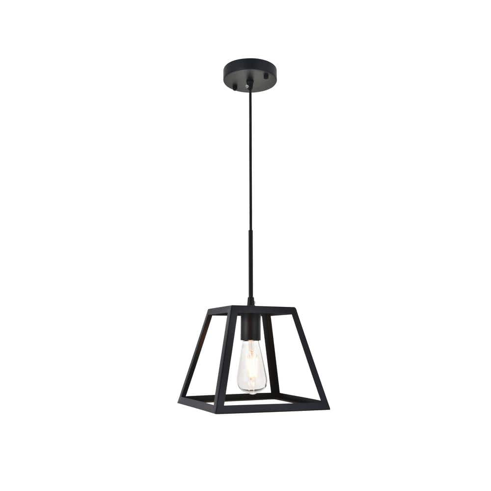 Timeless Home 9.4 in. 1-Light Black Pendant Light, Bulbs Not Included