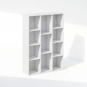 Reed 41.7 in. Tall White Wood 11-Cube Bookcase