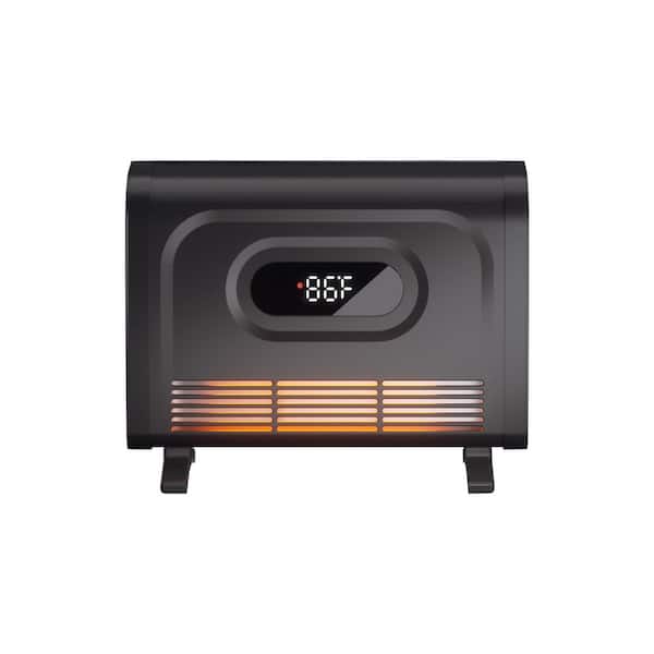 1500-Watt Black Infrared Space Heater with Attachable Feet and Remote