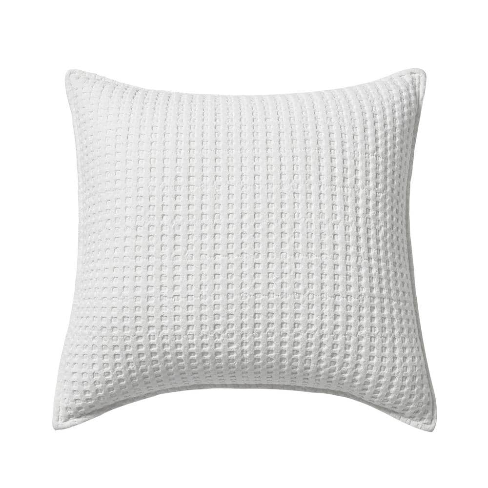 LEVTEX HOME Mills Waffle Bright White 20 in. x 20 in. Throw Pillow L20630PM The Home Depot